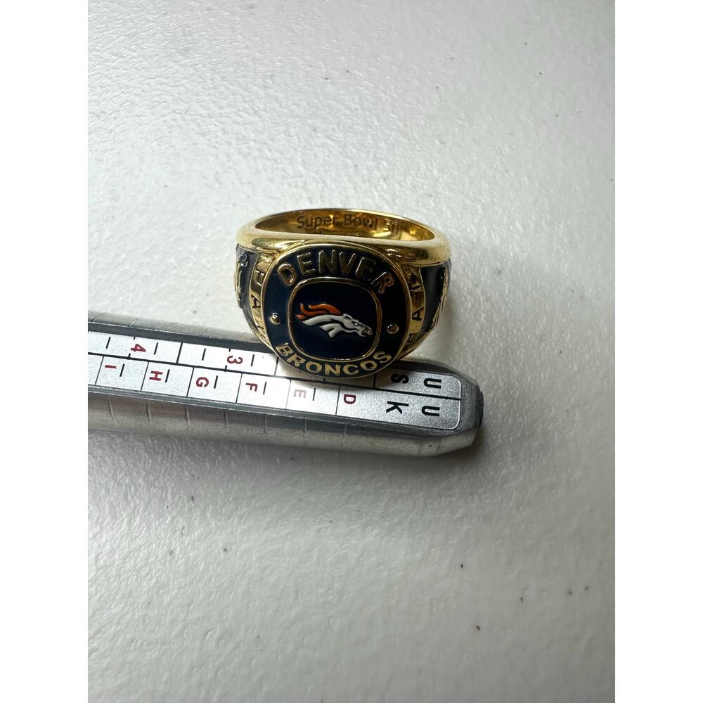 BGE Denver Broncos Super Bowl 50 Commemorative Ring 925 Sterling Silver Sz 13.75